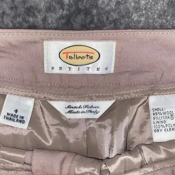 Talbots Petites Dress Pants Trousers Signature Wool Blend Tan Pants Size 4P - Picture 3 of 5